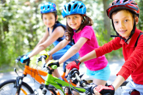 kids riding bikes after school
