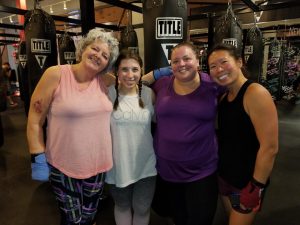 irene and her friends at title boxing club littleton